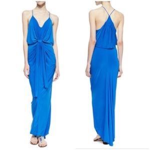 T Bags Los Angeles maxi dress knot blue straps - small